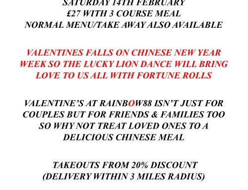 VALENTINE’S AT CHINESE NEW YEAR BRINGS LOVE